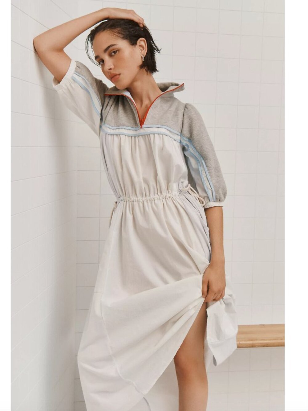 Anthropologie Daily Practice Amplitude Drawstring Midi Dress